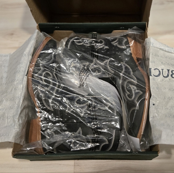 🤠NWT Leather Western Cowboy/Cowgirl Black Boots NIB - Picture 12 of 15